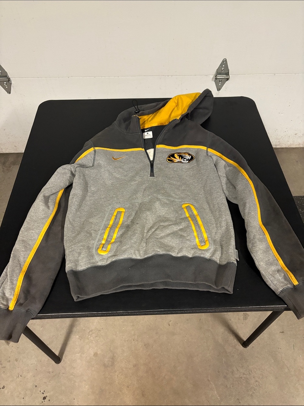 Men’s Gray and Gold Mizzou Zip Hoodie